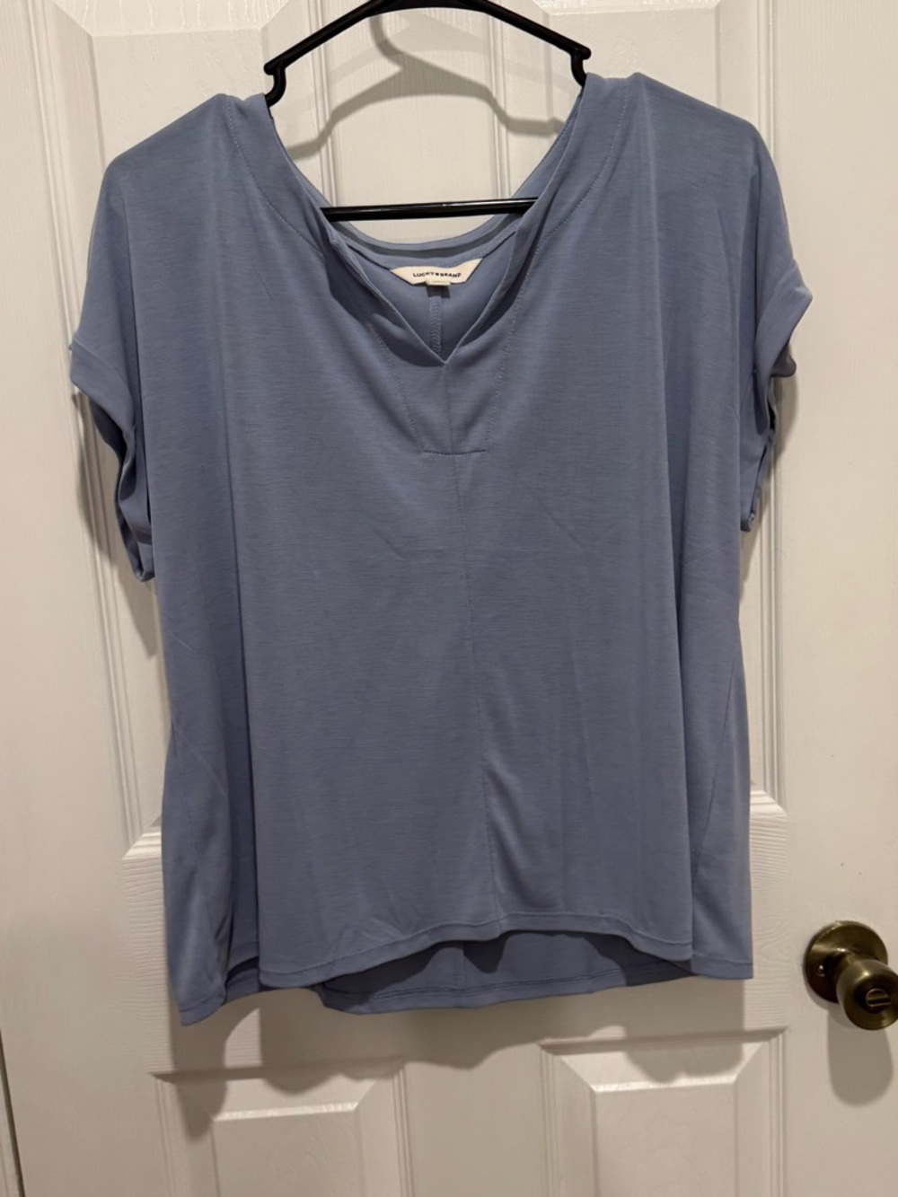 Lucky Brand Light Blue V-Neck Short Sleeve Tee
